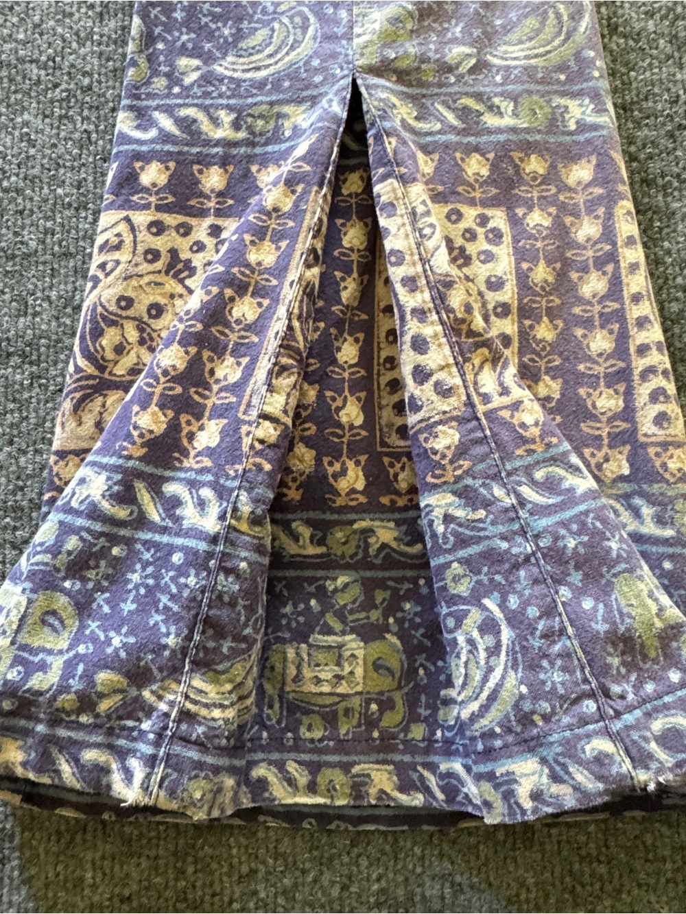 Gypsy Elephant Paisley Bell Bottom Festival Hippie Pants M Boho - Picture 5 of 14